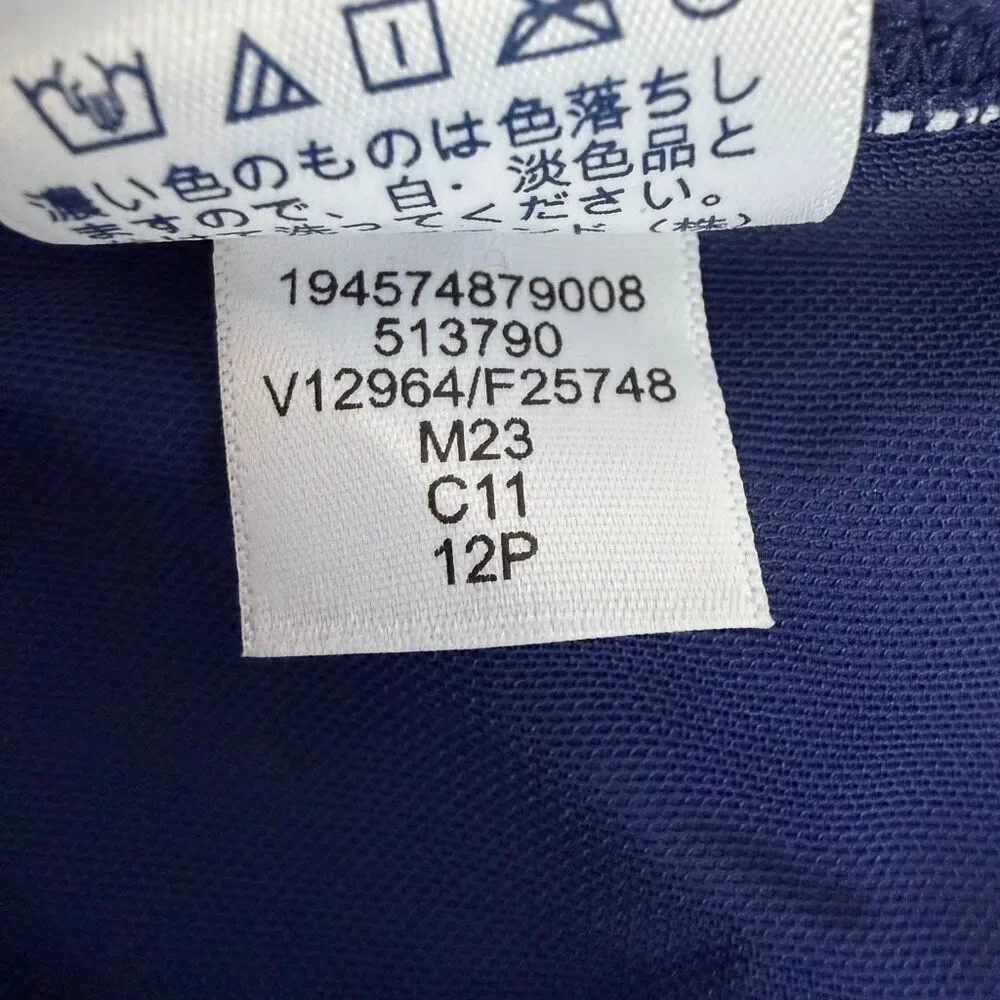 Lands End Womens High Neck Tankini Top size 12P Navy White NEW
